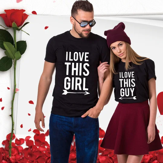 I Love This Girl Guy одинаковые футболки для пары повседневные топы с круглым вырезом