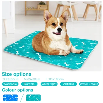 

S/M/L Summer Cool Pad Waterproof Cloth Pet Dog Pee Washable Dog Cat Absorbent Mat Solid Pet Washable Bed Pads Dropship