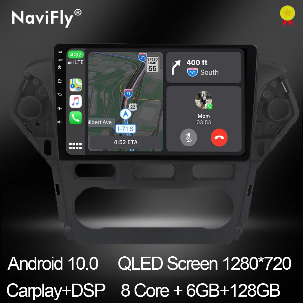 Новый Android 10 0 мультимедийный автомобильный радиоплеер для Ford Mondeo 4 2010 - 2014 GPS