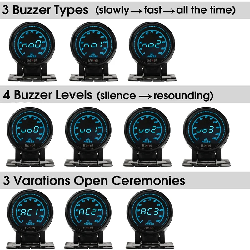 Car 12V Universal 2 Inch 52mm Liquid Crystal Display With Sensor Meter Cup 0-150Psi Oil Pressure Gauge