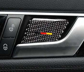 

Carbon Fiber Car Interior Door Handle Bowl Cover Trim Car Stickers For Mercedes C Class E Class w204 w212 accessories