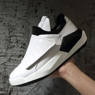 Летняя мужская повседневная обувь на толстой подошве дышащая кожаная клеевой