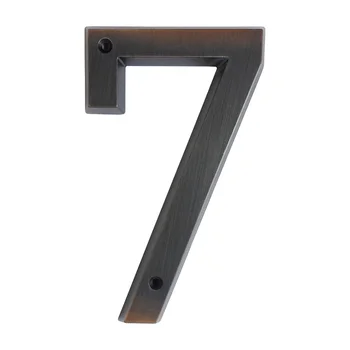

15cm Big 3D Modern House Number Door Home Address Numbers for House Digital Door Outdoor Sign 6 Inch. #7 Aged Bronze