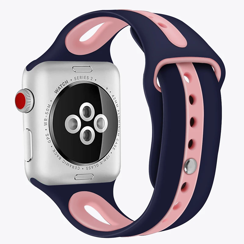 Силиконовый спортивный ремешок для Apple Watch 5 4 3 2 1 42 мм 38 мм резиновый ремешок для часов для Iwatch 5 4 3 40 мм 44 мм