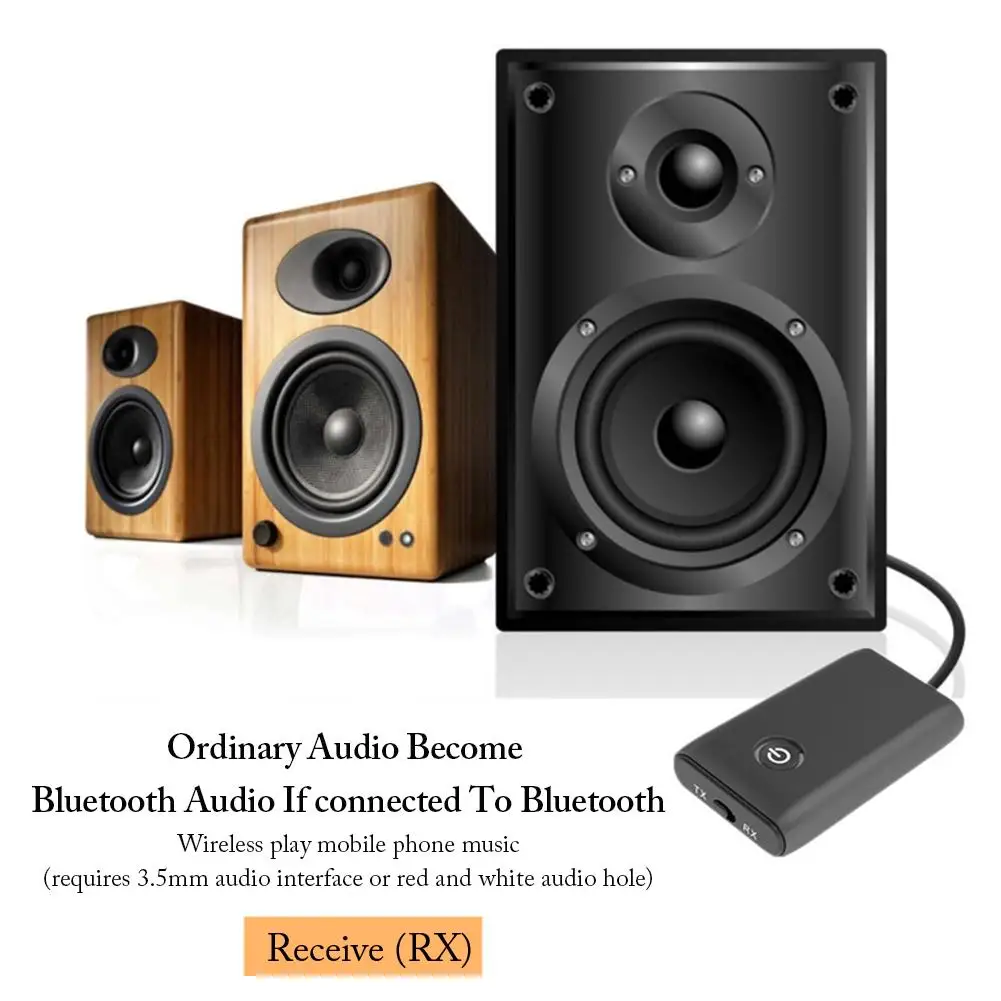 2 в 1 Bluetooth передатчик внешний аккумулятор беспроводной видео приемник 3,5 мм HD качество звука аудио адаптер для автомобильных ПК ТВ смартфонов