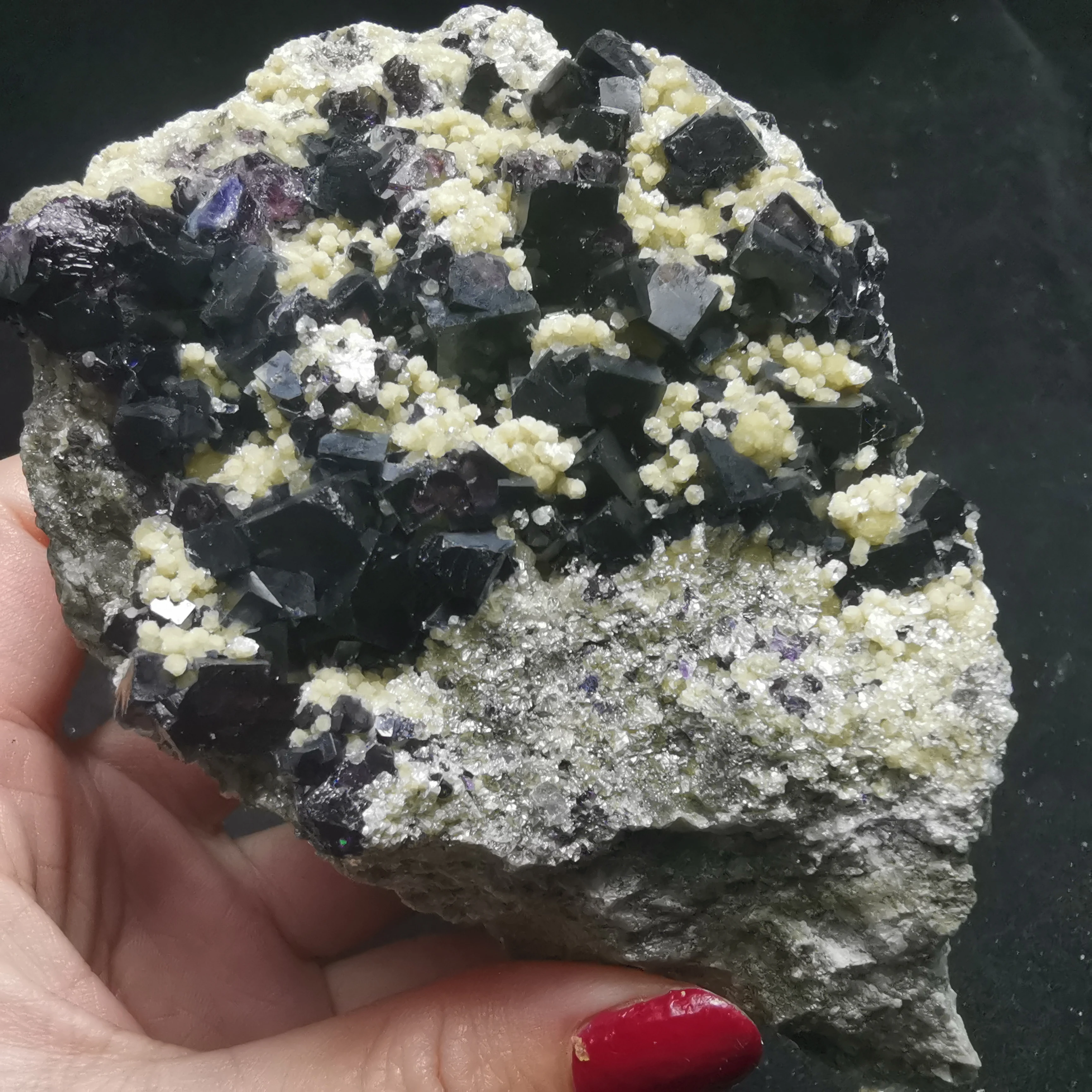 

563gNatural purple fluorite mica associated cluster mineral specimen HEALING CRYSTAL QUARTZ GEM