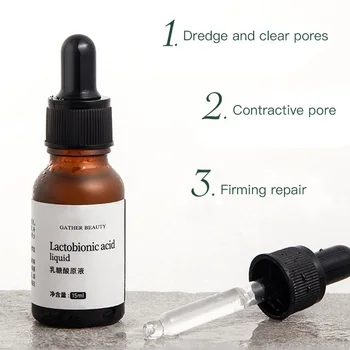 

Lactobionic acid solution shrinks pores and relieves closed face essence fruit acid skin renewal essence 15ml