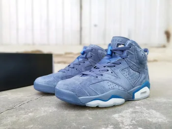 

Nike Air Jordan 6 Original Shoes Men High-end Basketball Shoes Male Sports Shoes Outdoor Comfortable Sneakers Blue,Size 40-47