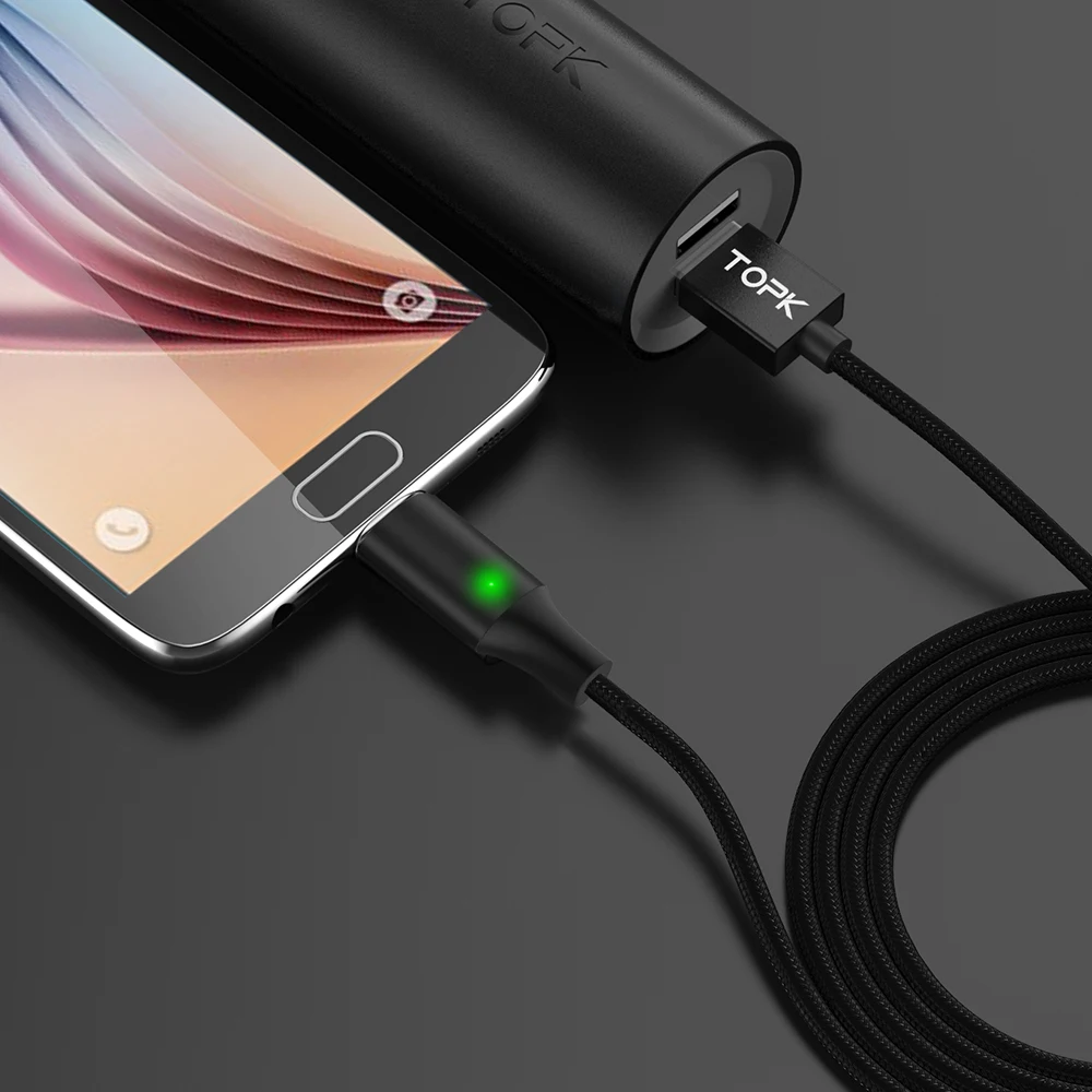 Магнитный кабель Micro USB для samsung Xiaomi usb type C нейлоновый Плетеный светодиодный кабель USB C для iphone huawei