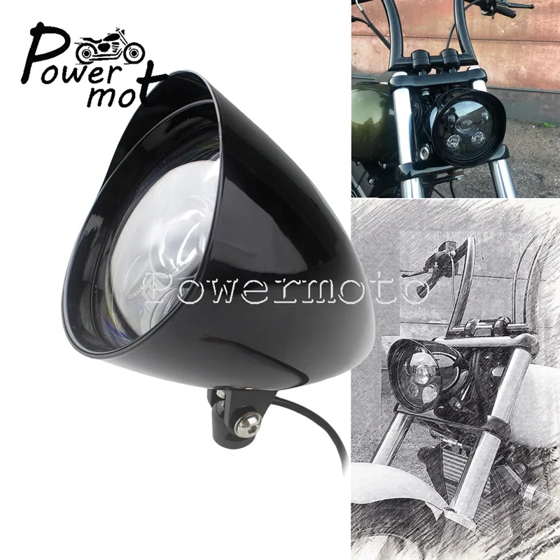 Универсальная светодиодная заготовка Cafe Racer фара с ближним/дальним светом для