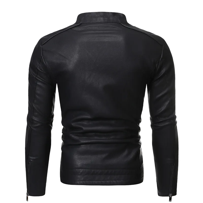 Модные мужские облегающие Мотоциклетные Куртки из искусственной кожи, верхняя одежда, ветрозащитное пальто, повседневные парки, утепленные мужские куртки Erkek