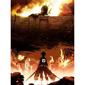 

Attack on Titan Posters Japanese Anime White Coated Paper Prints Clear Wall Sticker Room Decoration Wallpaper Frameless
