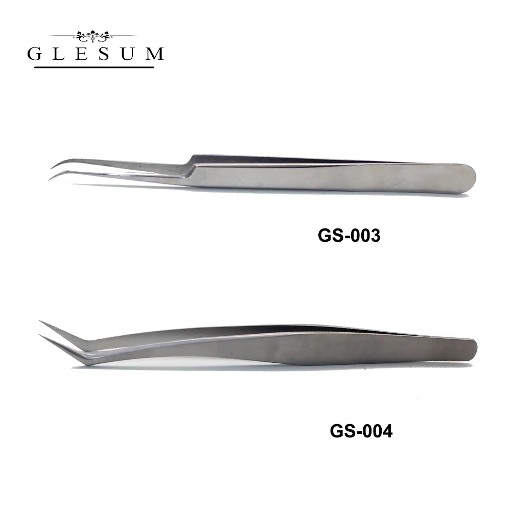 Glesum High Quality Stainless Steel Tweezers For Eyelash Make Up Grafting With Free Shipping 3