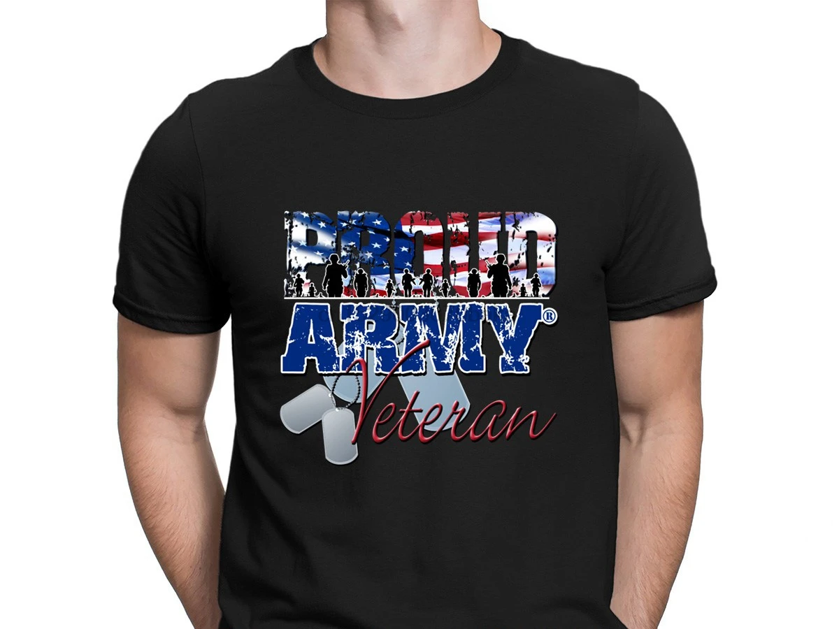 Футболка с надписью Proud Army Veteran Новая одежда для фитнеса короткими рукавами и