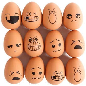 

Dog Toy 24PCS Expression Eggs Model Rubber Teeth Cleaning Protection Biting Chewing Toy for Dog Pet Dog