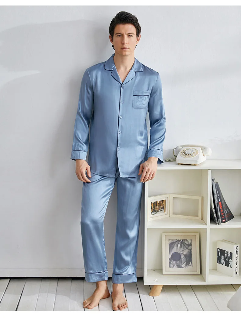baby blue silk pyjamas