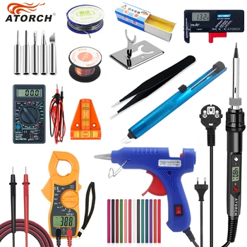 

EU 80W 110V/220V Electric soldering iron temperature adjustable Welding Solder iron rework station soldering iron accessories