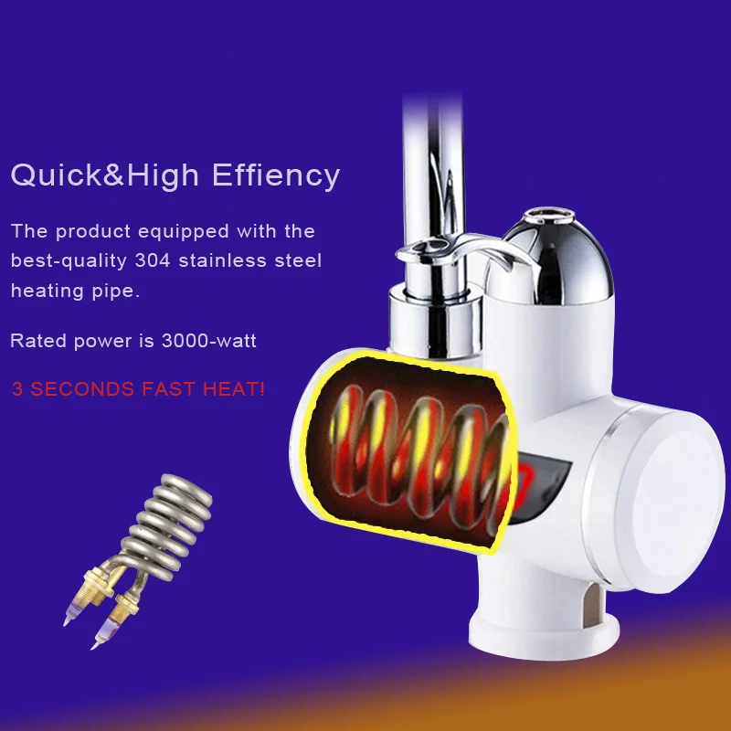Kopen Nieuwste Tankless Onmiddellijke Kraan Boiler Instant Boiler Tap Keuken Hot Water Kraan Led Digitale Eu Plug