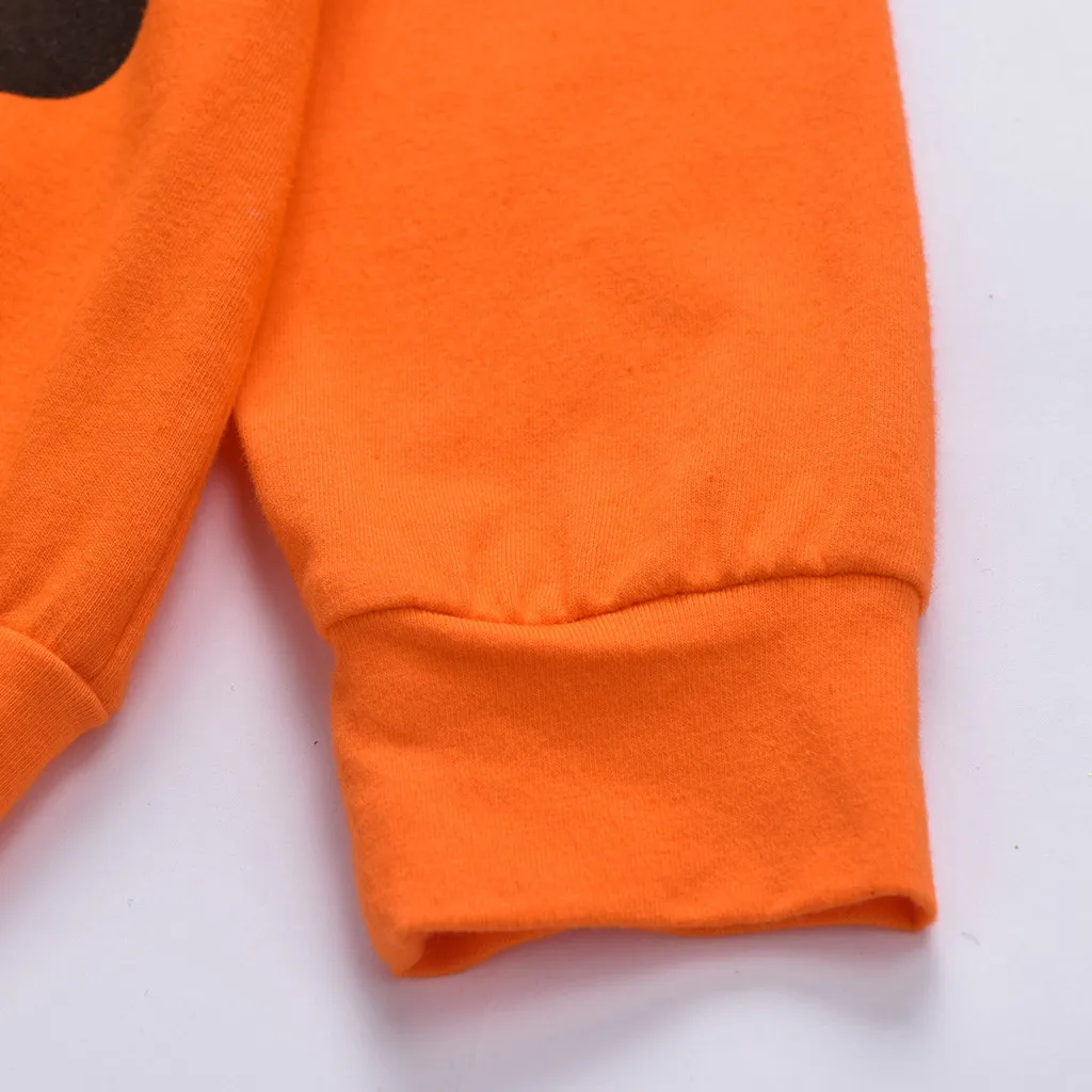 Фестивальная одежда на Хэллоуин, комплект для маленьких мальчиков и девочек, с капюшоном, Хэллоуин, тыква, призрак, толстовка, штаны, наряды
