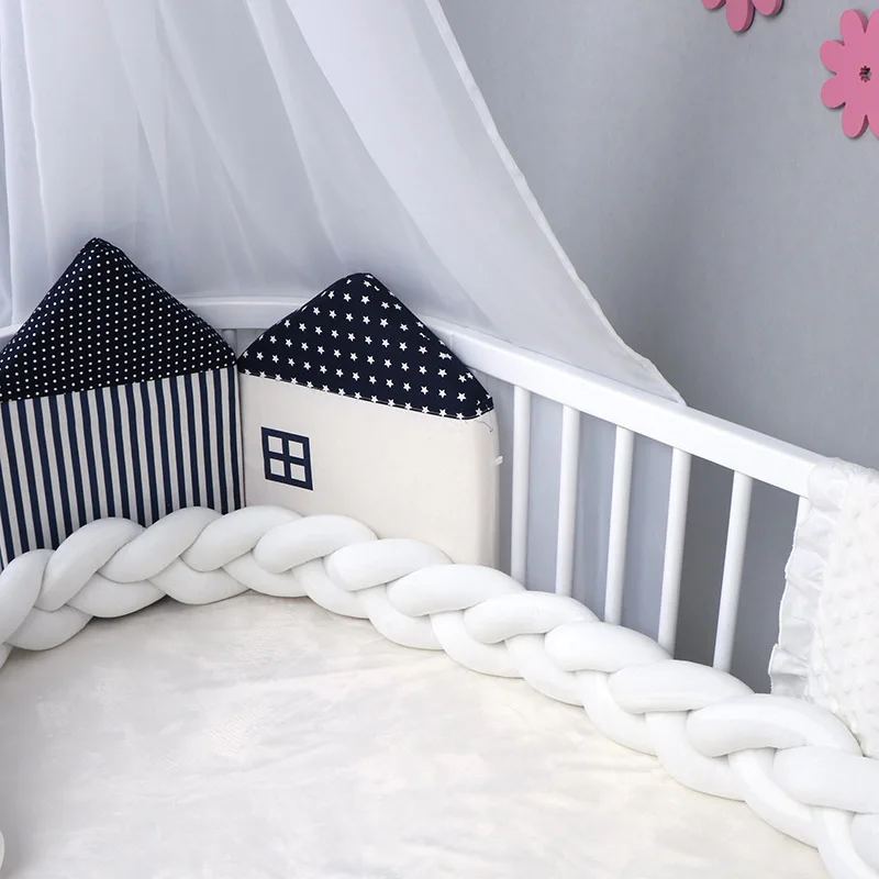 1 м/2 м/3 м детский бампер кровать коса узел Подушка бампер для младенцев Bebe защита для кроватки Детская кроватка бампер декор комнаты