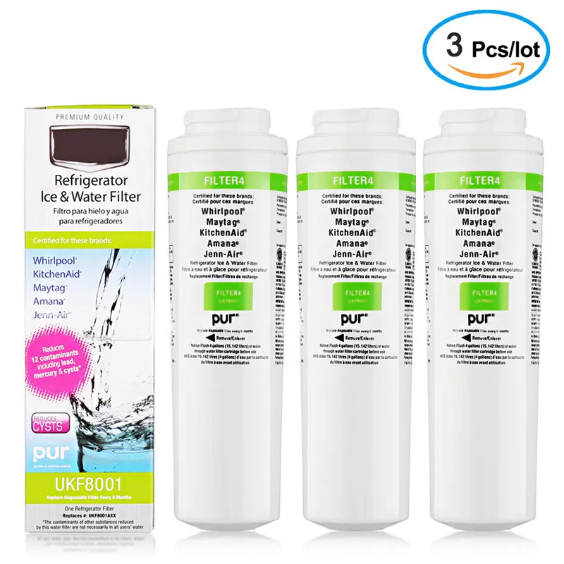 Фильтр для воды UKF8001 замена UKF8001P UKF8001AXX EDR4RXD1 Puriclean II. NSF 53 & 42 (комплект из 3)|Водяные