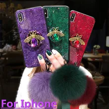 Чехол для Iphone X XR XS 11 Pro MAX 7 8 6S Plus 5 marble Bee Bracke для samsung Galaxy S8 S9 S10 Plus роскошный чехол со стразами и блестками