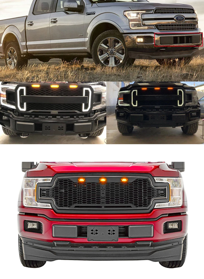 KEWISAUTO Front Bumper Guards Pads for Ford F-150 2PCS, Left & Right Black Bumper Inserts Cover Caps for Ford F150 2018 2019 2020 Accessories KEWISAUTO Front Bumper Guards Pads for Ford F-150 2PCS, Left & Right Black Bumper Inserts Cover Caps for Ford F150 2018 2019 2020 Accessories