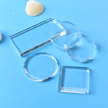 

1Pc 5 Patterns High Quality Transparent Glass Pigment Paint Palette Mixing Spatula Palette Manicure Nail Art Tool Nail Plate