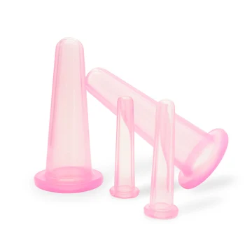 

4Pcs Facial Cup Body Professional and Home Spa Silicone Massage Set for Facial Neck Anti-Aging Reduce Wrinkles Rejuvenation