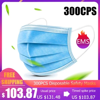 

300pcs Mask Disposable Face Mouth Mask Anti-Dust Anti Fog Haze Face Mouth 3-layer Filtration Mask Fast Delivery