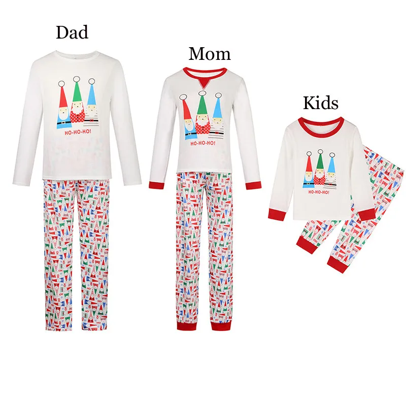 Семейные рождественские пижамы; сезон осень-зима; комплект одежды с принтом рождественской елки и шляпы; семейная одежда для сна; одежда для мамы и меня; C0520
