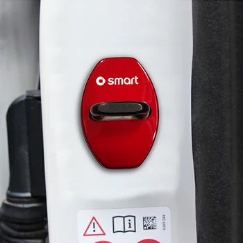 

2Pcs Car Sticker Door Lock Decoration Protection Cover Flags Emblem Case For Smart Fortwo 451 2008-2014 Accessories Car Styling