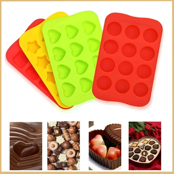 

12 Slot Silicone Chocolate Jelly Mold Tray Star/Heart/Round/Square Shape DIY Pudding Maker Mould Freeze Ice Cube Plate Drop Ship