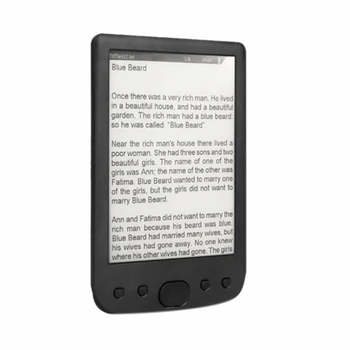 

HOT-BK-6025 6 Inch E-Book Reader 800x600 Resolution E-Ink Screen Glare-Free with USB Cable PU Cover Built-In Light 4GB Memory St
