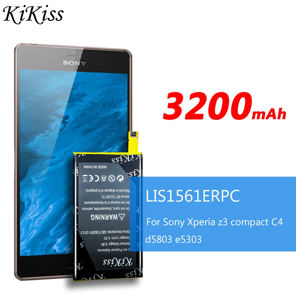 Мощный аккумулятор 3200 мАч для Sony Xperia Z3 Compact Z3c Mini D5803 D5833/ C4 E5303 E5333 E5363 E5306 LIS1561ERPC