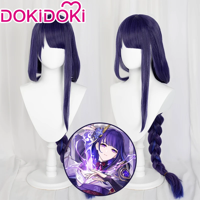 Парик DokiDoki (в наличии) Genshin Impact версия для косплея Райден шогун Баал Shogun Baal длинный