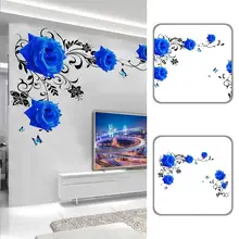 

Blue 2Pcs Premium Mirrors Tiles Wall Stickers Eco-Friendly Stickers Self-Adhesive for Living Room