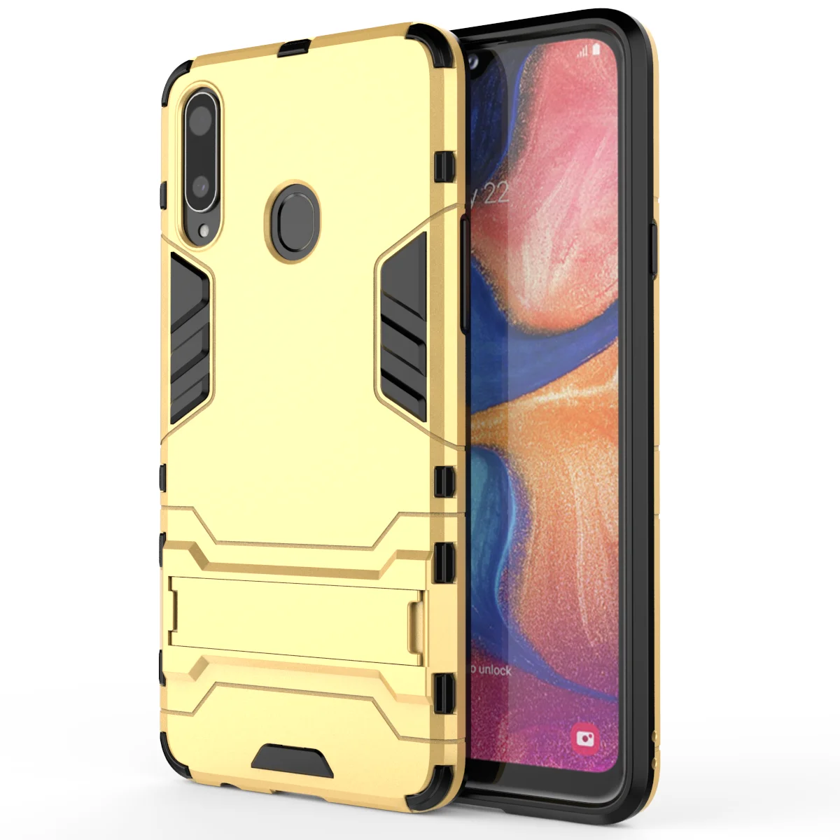 Для samsung Galaxy A20s A20e A2core M20 A20 Чехол чехол-накладка повышенной прочности с протекторным рисунком и подставкой противоударный чехол для samsung A20s A20e A2core M20 чехол