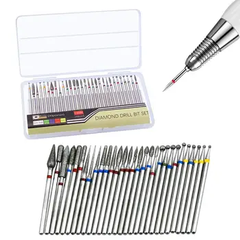 

30 Pcs Nail Drill Bits Set Milling Cutter Bit Electric Manicure Pedicure Machine Electric Drill Accessories Nail Tools