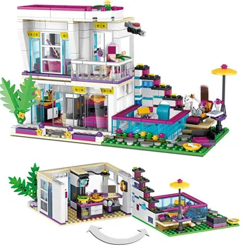

760PCS Pop Star Girl Friends Series Wild Villas Building Blocks Toys for Lepining Livi's House Bricks Educational Toys Girl Gift