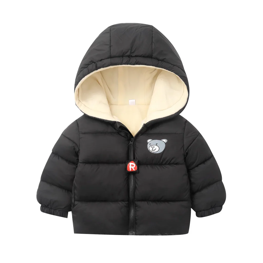 Зимние модные детские куртки на молнии; теплые куртки с капюшоном и длинными рукавами для мальчиков и девочек; верхняя одежда; зимние комбинезоны для малышей