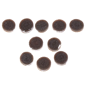 

10pcs/lot 1:12 Kawaii Chocolate Cookies Miniature Dollhouse Kitchen Decoration Bakery Mini Food Pretend Play Toys