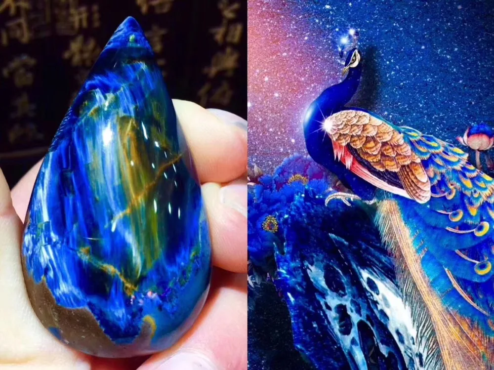 Топ натуральный синий Pietersite Chatoyant кулон 50x27x10 мм для женщин и мужчин Капля воды Кристалл Исцеление драгоценный камень Мода Namibia AAAAA