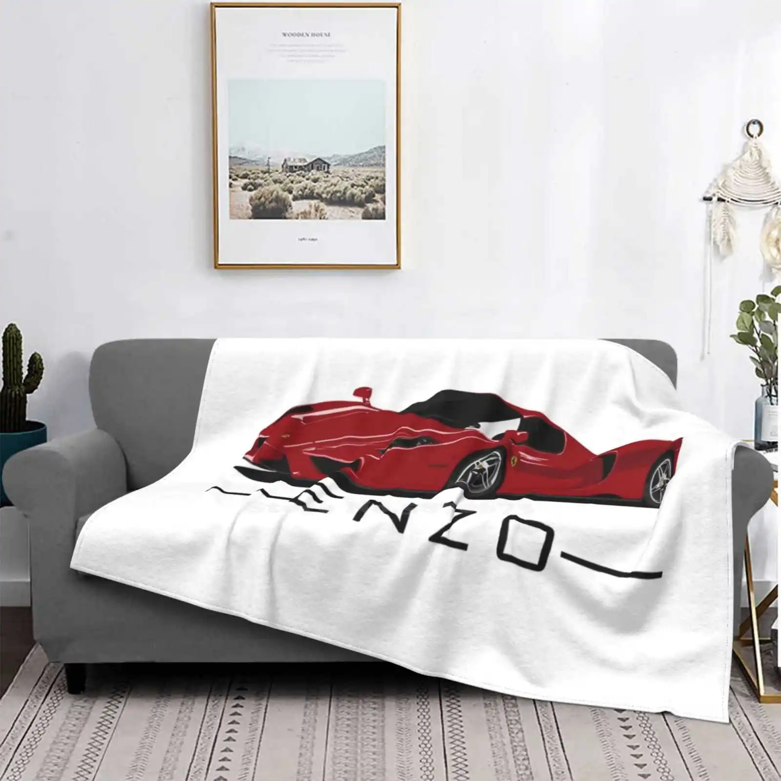 Ferrari Enzo Shaggy Throw Soft Warm Coperta Divano/Letto/Viaggi Love Gifts Ferrari Car Racing Driver Ferrari Formula 1 Ferrari