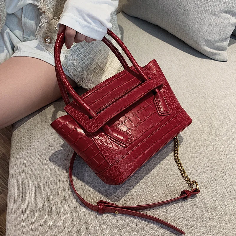 

Western Style One-Shoulder Big Bag Women's 2020 New Style Fashion Korean-style Versatile Shoulder Bag Stone Pattern Textured Fas