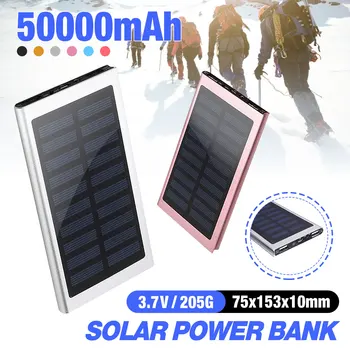 

Portable Power Bank 50000mah External Battery 2 USB LED Powerbank Mobile phone Solar Charger