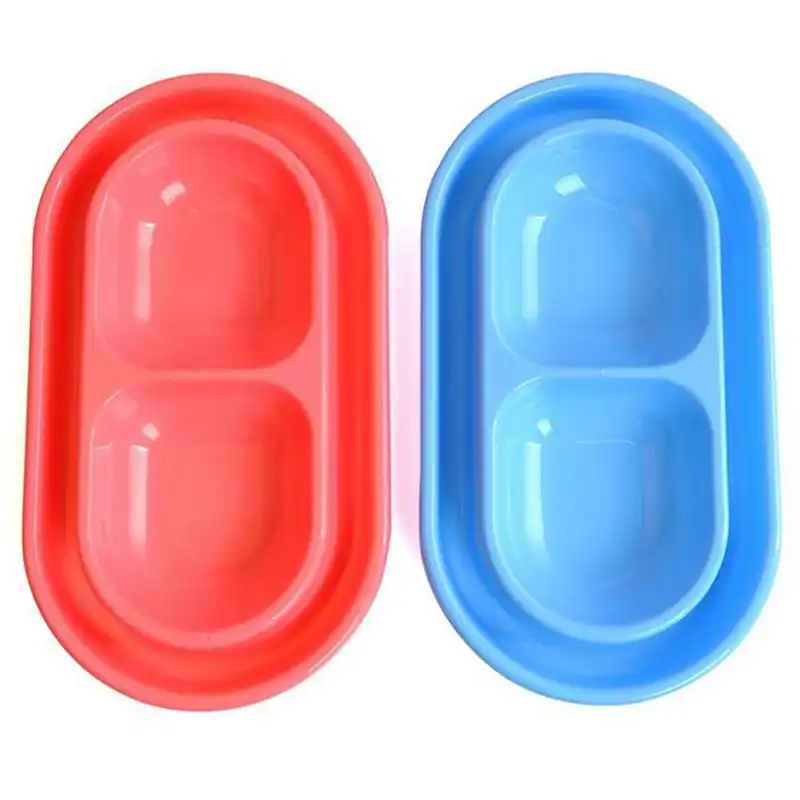 Hot Sale Pet Cat Feeding Dish Two Bowl High Quality Small Dog Pet