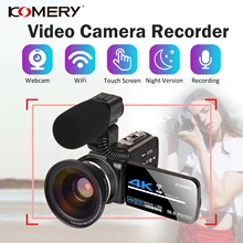 4K 56MP Video Camera Camcorder Vlogging Camera Webcam 3.0 Inch HD Touch Screen/Night Vision/Wifi External Microphone