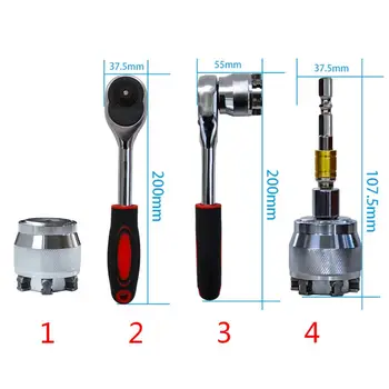 

1PC 3/8 inch Drive 10-19 mm Adjustable Hex universal Socket Torque Ratchet Socket Adapter Wrench Head Spanner Sleeve Repair Tool
