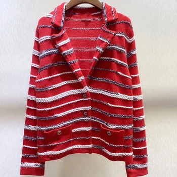 

Striped Cardigans For Women Casual Long Sleeve Single Breasted Sweater Female Fashion New Women Cardigan